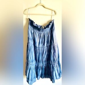 DENIM WASHED REVERSIBLE UNITS DRESS/sSKIRT